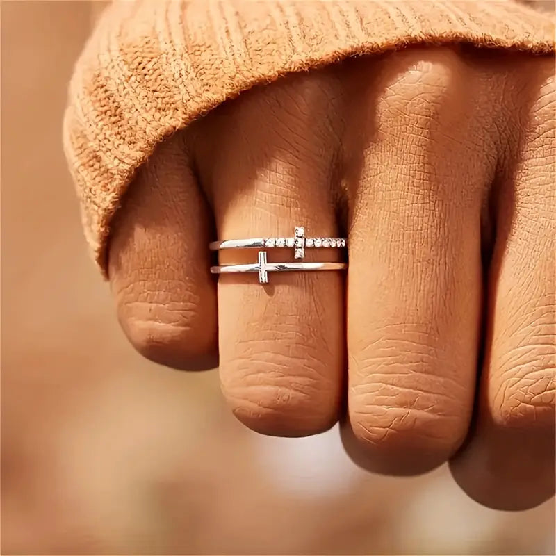 Divine Cross Ring Set