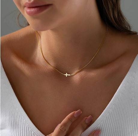 Sideways Cross Necklace
