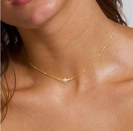 Sideways Cross Necklace