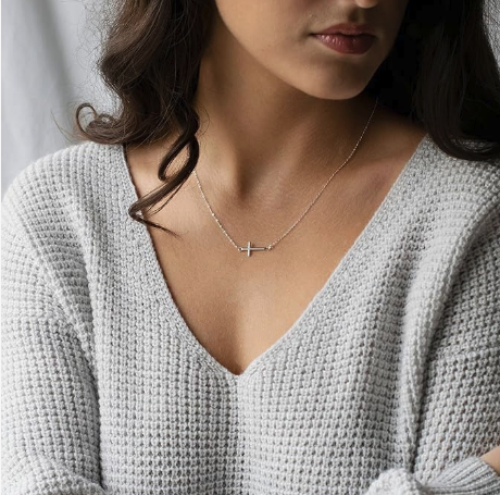 Sideways Cross Necklace