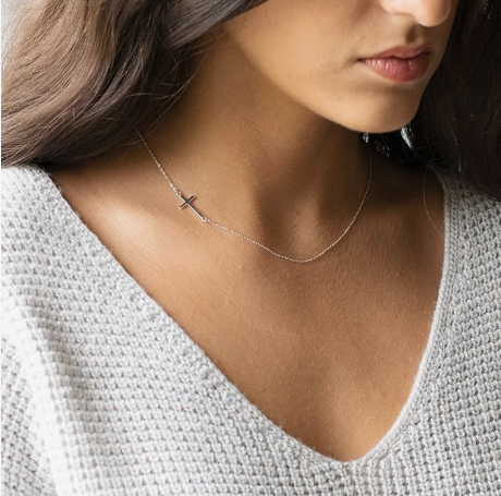 Sideways Cross Necklace