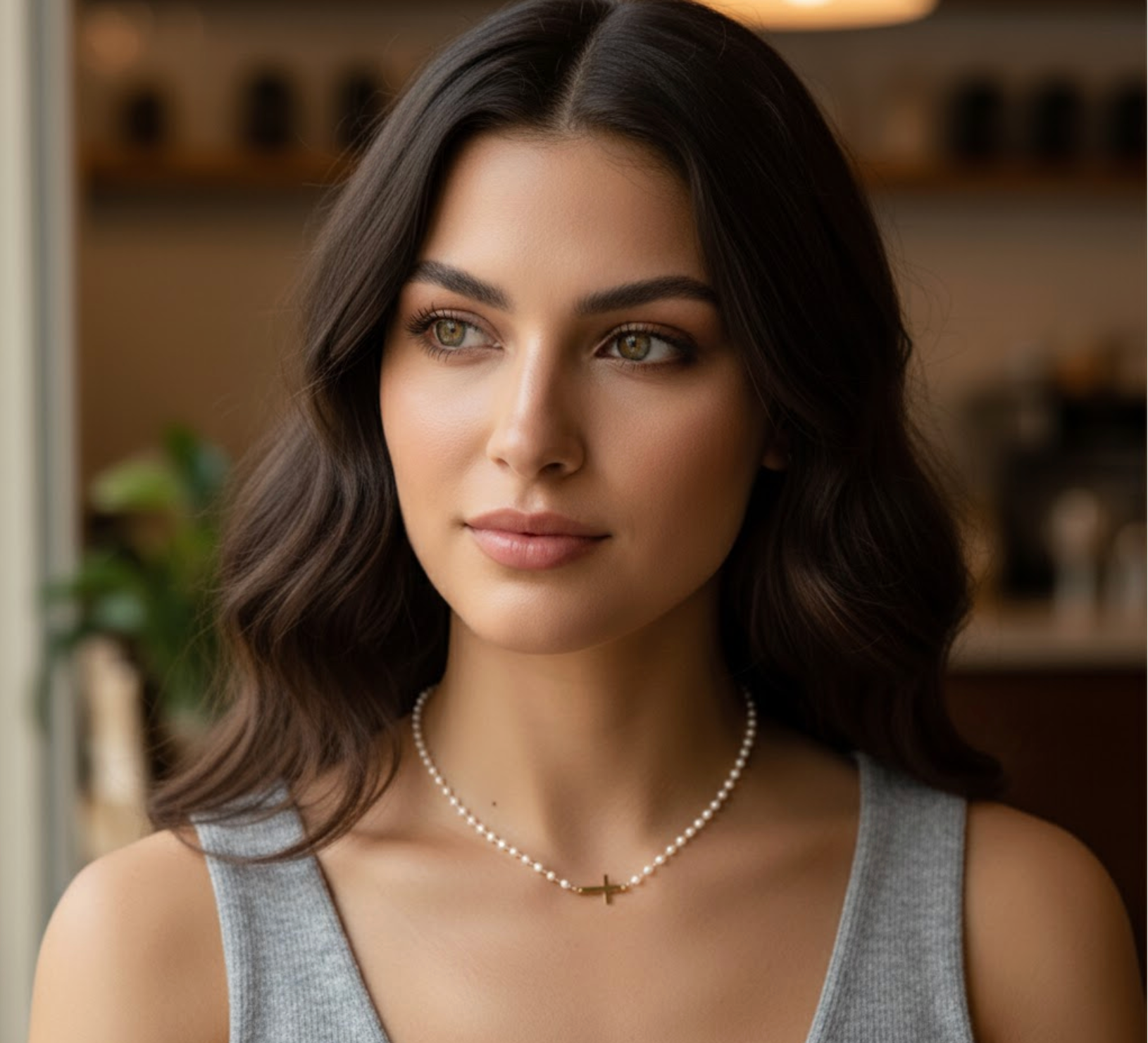 Grace Pearl Cross Necklace