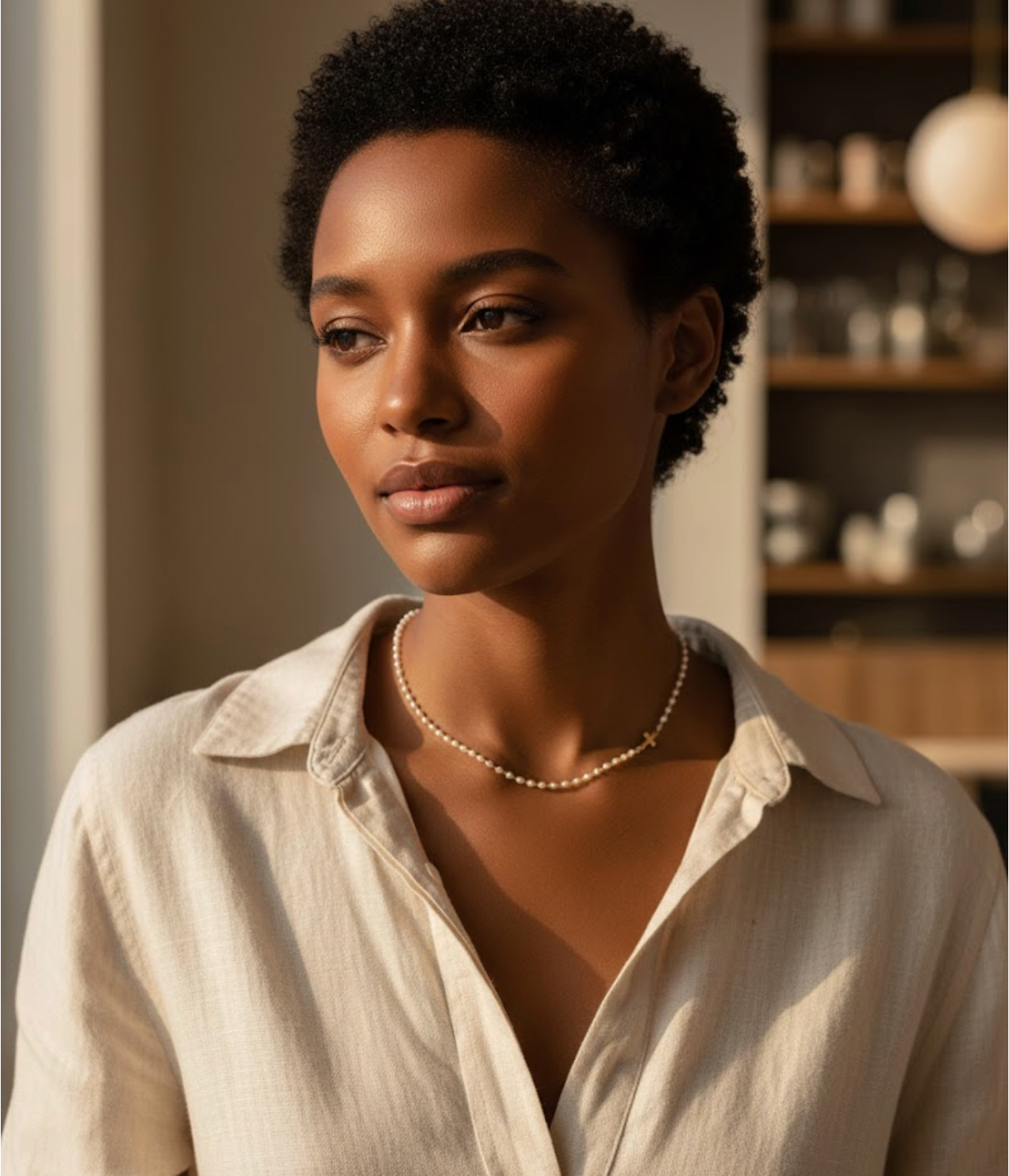 Grace Pearl Cross Necklace