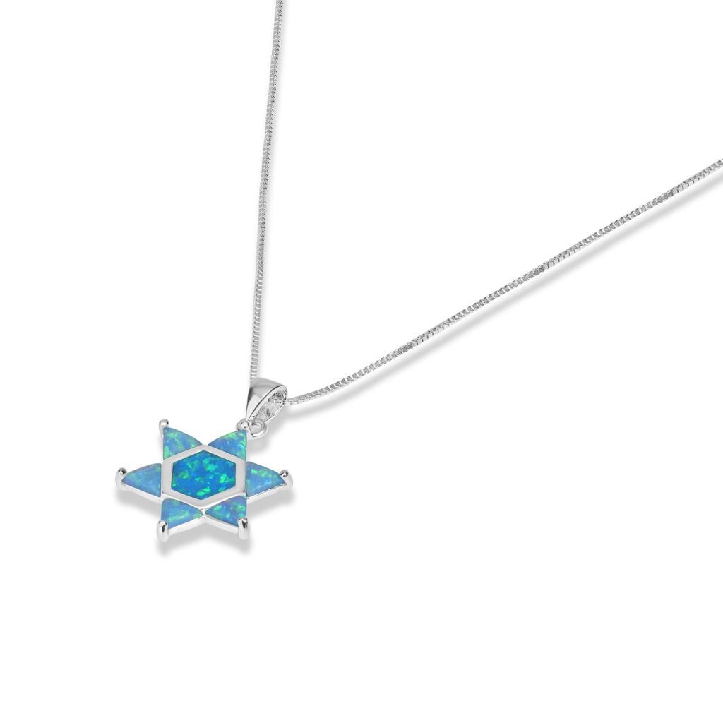 Elegant Opal Star of David Necklace - Shop Israel