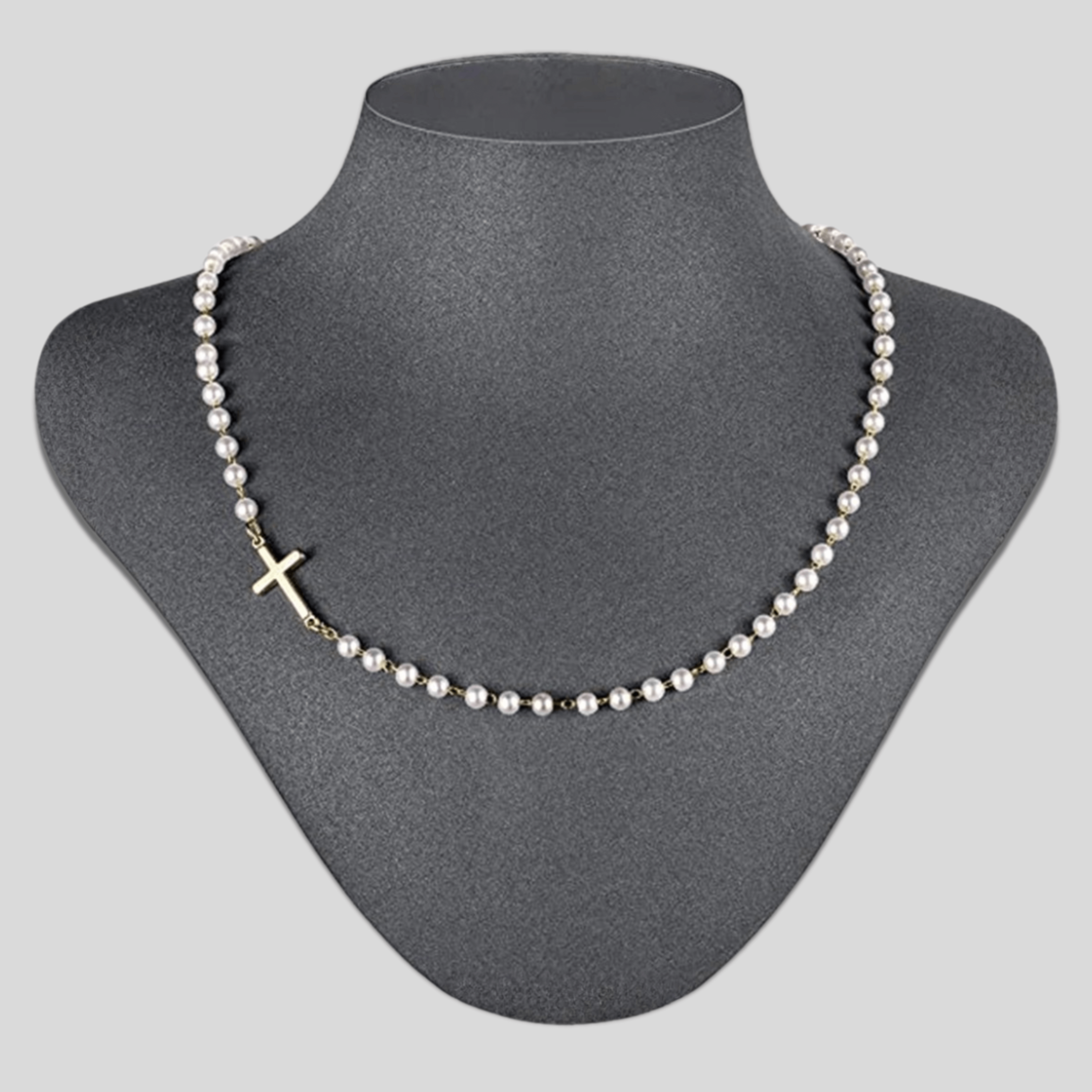 Grace Pearl Cross Necklace