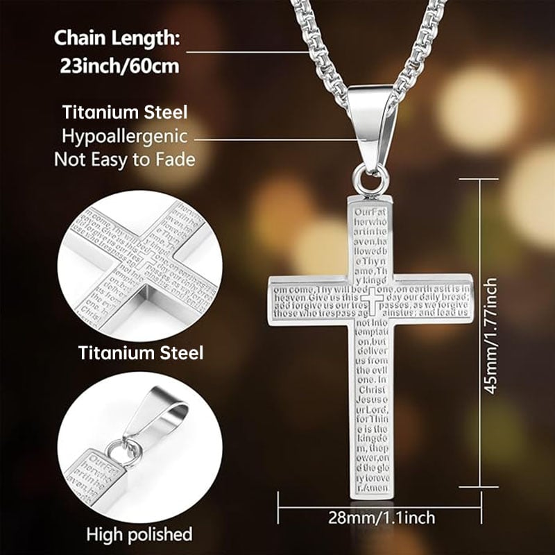 Lord's Prayer Cross Necklace