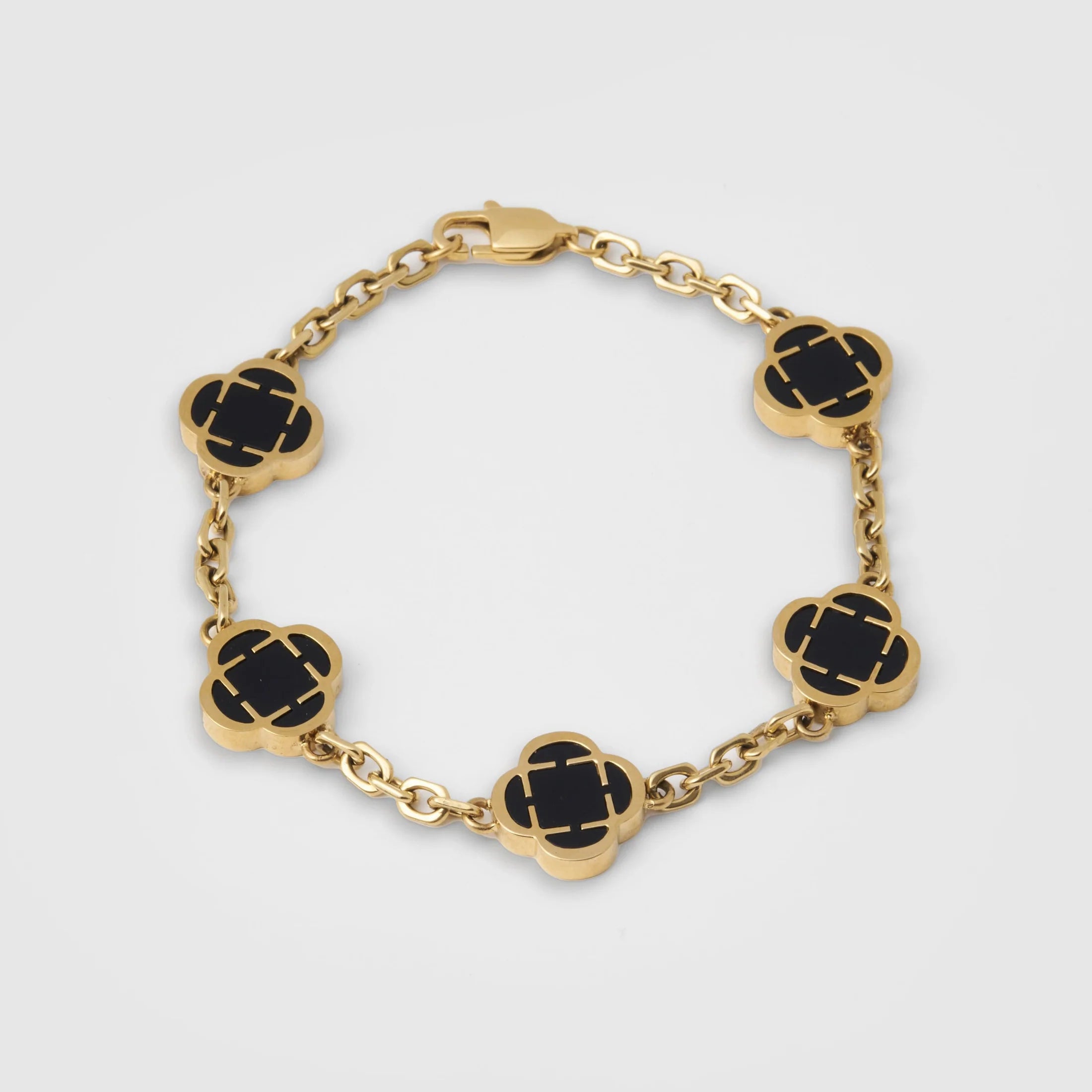 Golden Onyx Crucifix Bracelet